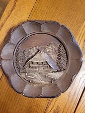 Black Forest German Hand Carved Wood Plate Schwarzwalder #10/30 Vintage