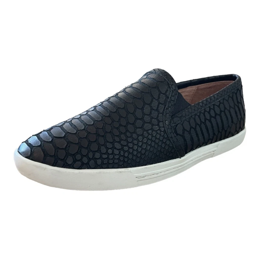 JOIE Women's Kidmore Embossed Leather Slip-On Sneakers Black Size 5 NWOT