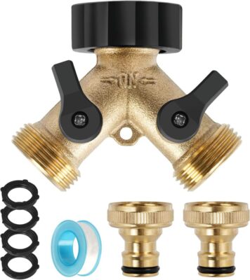 Doppelanschluß 2 Wege Wasserhahn Fitting Wasserrohr Y-Verteiler 3/4'' Kupplung