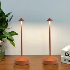 2 Pack Aluminum Cordless Table Lamp, Battery 6000mAh Rechargeable Portable To...