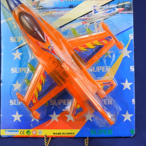 Vintage 90s Jun-Ye No. 8026 Flint Spark Orange Jet Fighters Toy – 9" Inertia NIP - Picture 4 of 12