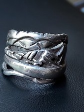 VTG Handmade Abstract Sterling Silver Ring Native American Unbranded Sz 10