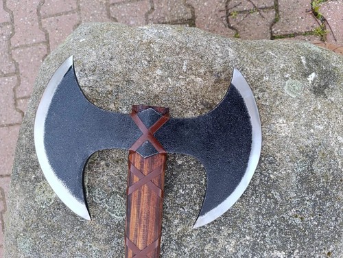 Handmade double-headed Viking axe, large Nordic axe, hand-forged axe AU - Picture 6 of 9