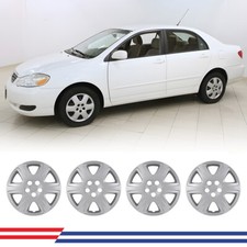 Set Of 4 15 Sliver Hub Caps Full Rim Wheel Covers For 2005-2008 Toyota Corolla