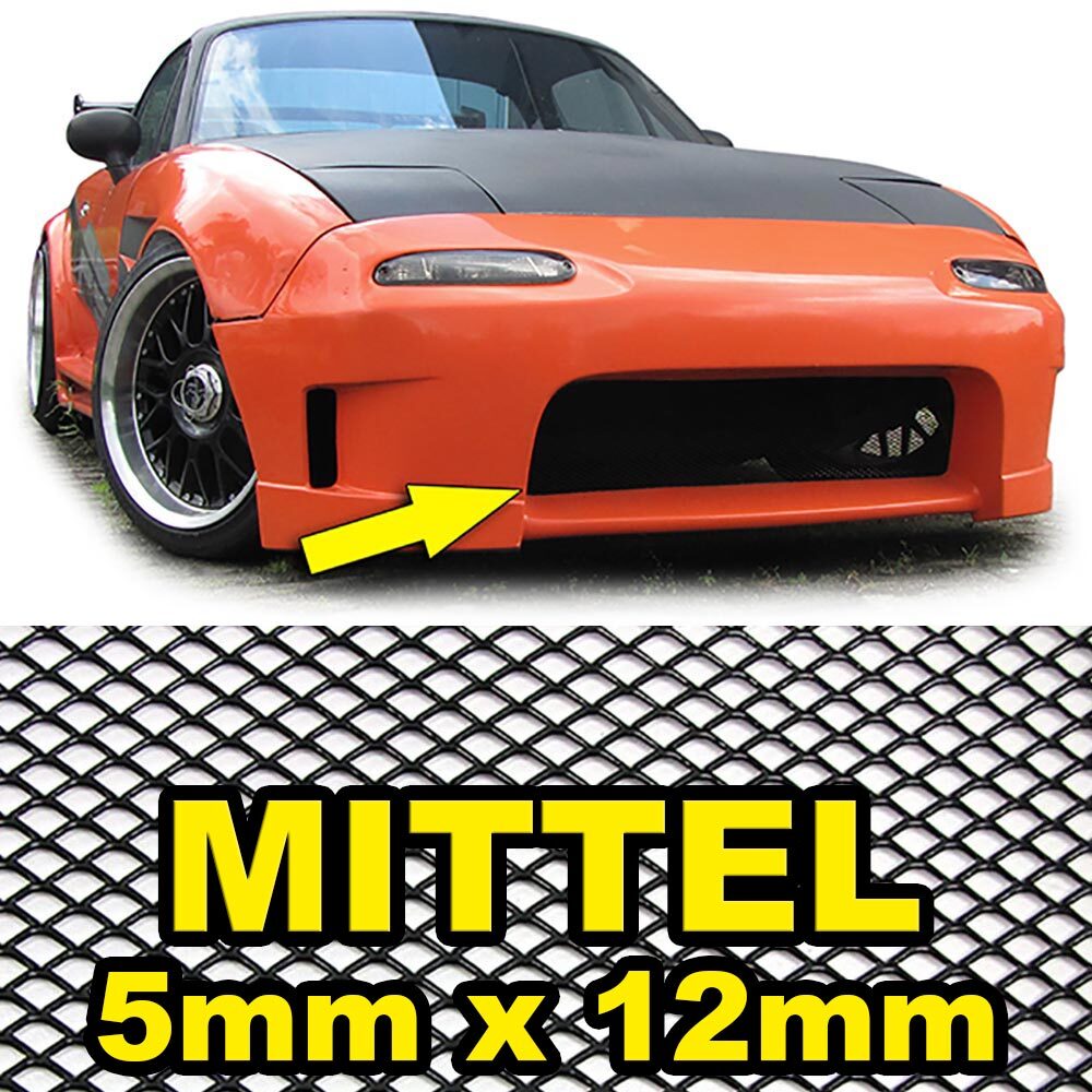 Griglia Racing 120x30 cm Nido d'Ape Alluminio Nero - Offerta Tuning