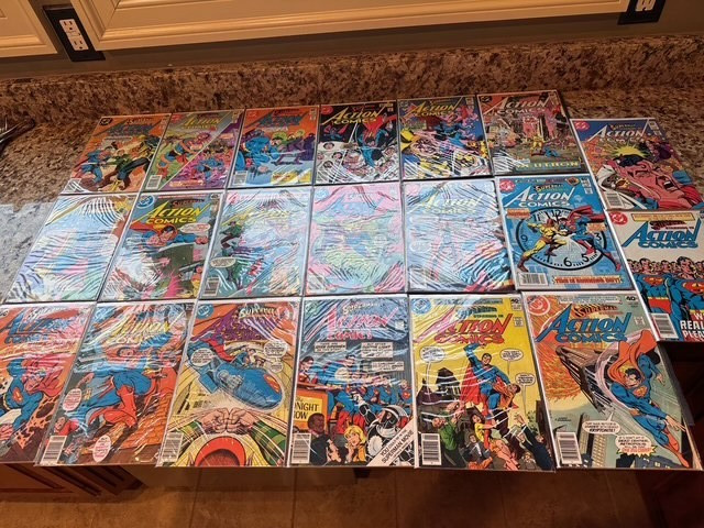 Lot Of 20 DC Action Comic Superman Reprints Bagged & Carded