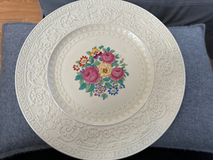 Stunning Embossed Floral Royal Cauldon England Dinner Plate