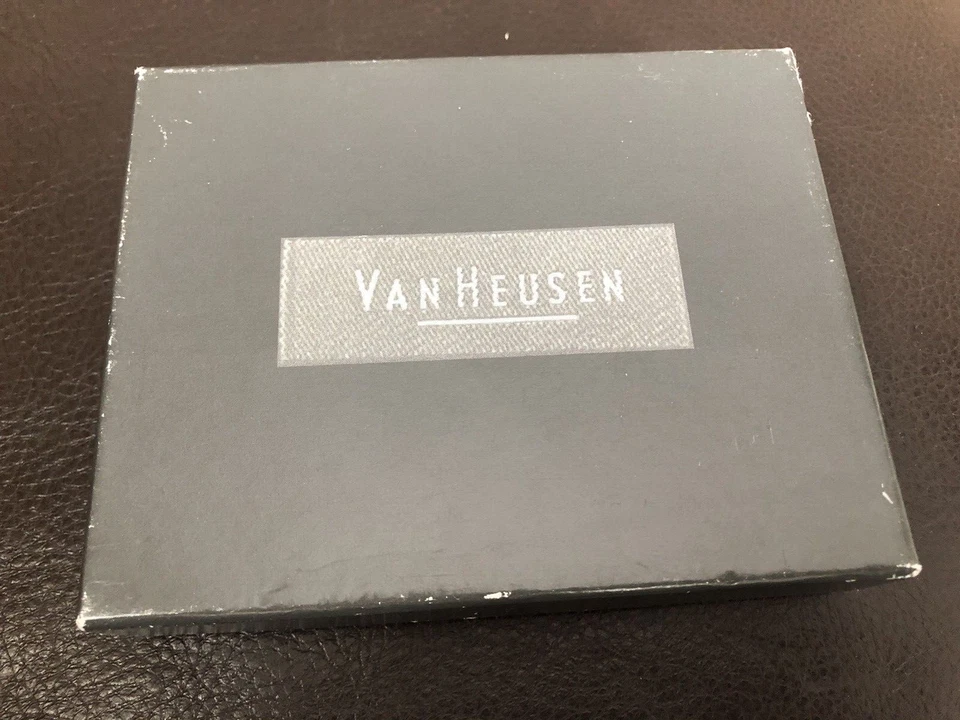 НОВЫЙ VAN HEUSEN ИЗ НАТУРАЛЬНОЙ КОЖИ СКЛАДНОГО ЧЕРНЫЙ МУЖСКОЙ БУМАЖНИК - Изображение 2 из 4