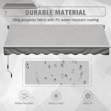 Retractable Awning Outdoor Sun Shade Shelter Crank Handle Market Deck Balcony