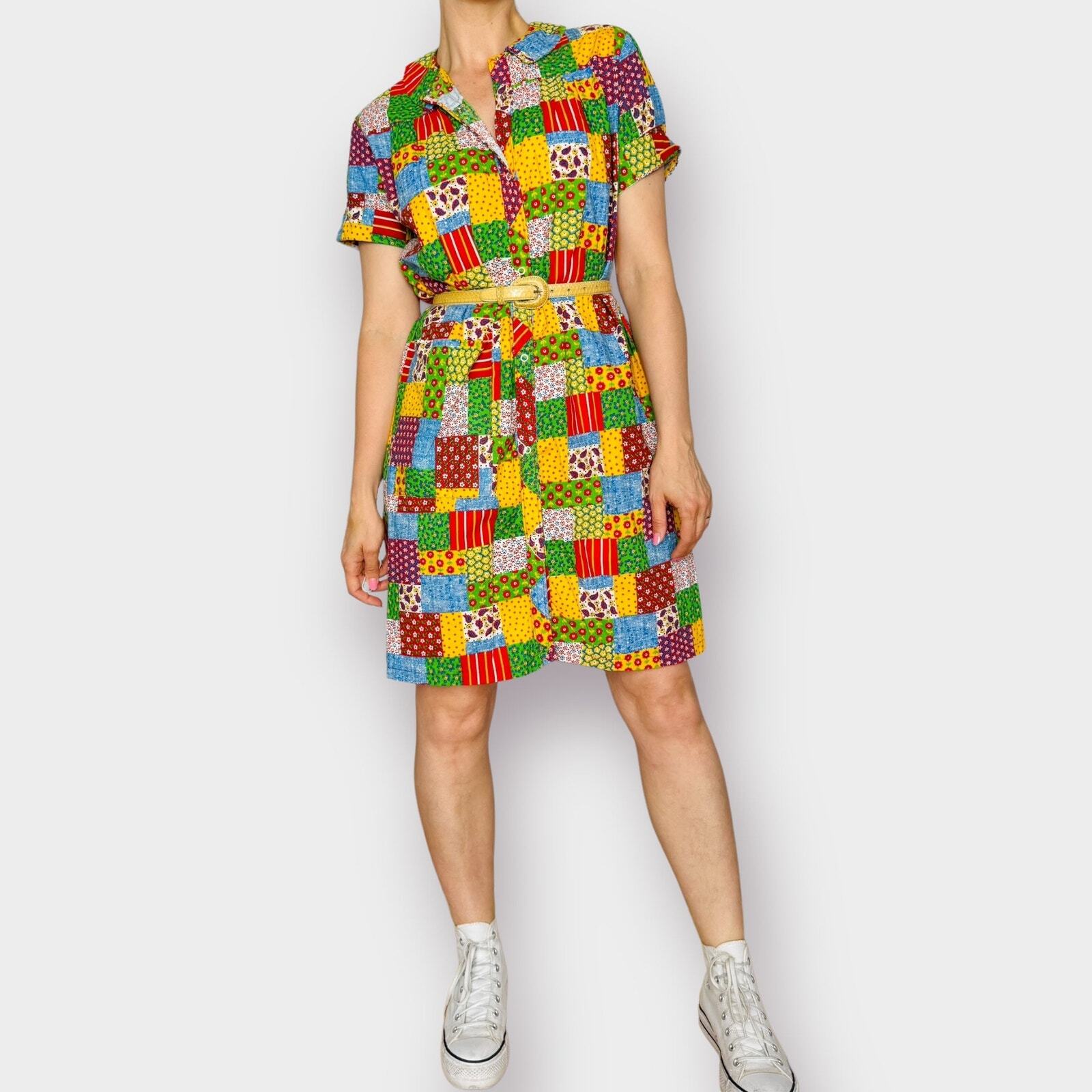 70s Patchwork Print House Coat - image 1