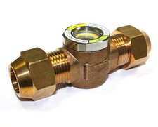 HVAC AC SIGHT GLASS W/ MOISTURE INDICATOR ALL BRASS FLARE  5/8" PIPE