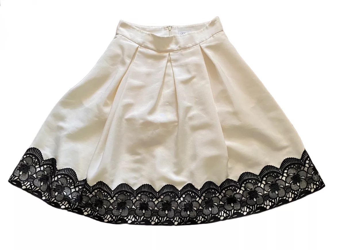 Eliza j gold pleated cheap skirt