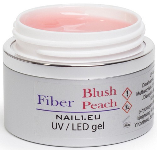 Gel UV LED 1 fase FIBER BLUSH PEACH 55 ml gel fibra di vetro gel ricostruttivo tuttofare - Foto 1 di 4
