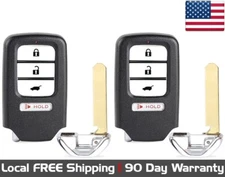 2x New Replacement Proximity Remote Key Fob for Select Honda Vehicles KR5V1X