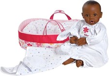 New in Box Adora 16" Nursery Time Black Play Baby Doll With Bed Carrier Set