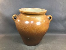 Ancien pot à graisse ou confit en grès vernissé ustensile de cuisine de campagne