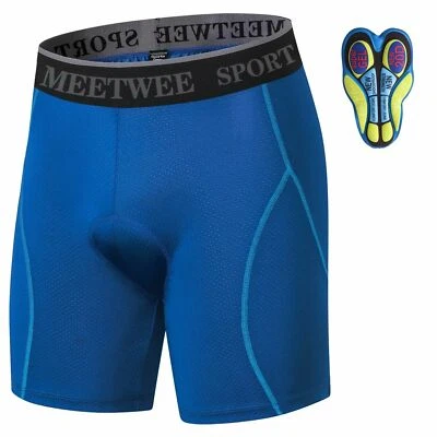 MEETWEE MEETYOO Fahrradhose Herren Kurz Bike Shorts Radshorts 4D Gel Sitzpolster Blau