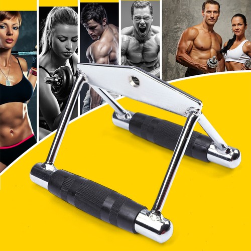Rudergriff Parallelgriff breit Kabelzug Griff Zughilfe Trainingsgriff Stahl+TPE - Bild 11 von 12