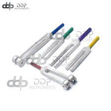 5 Pieces Color Coated Tuning Fork Set C128, C256, C512 C1024, C2048, Surgical