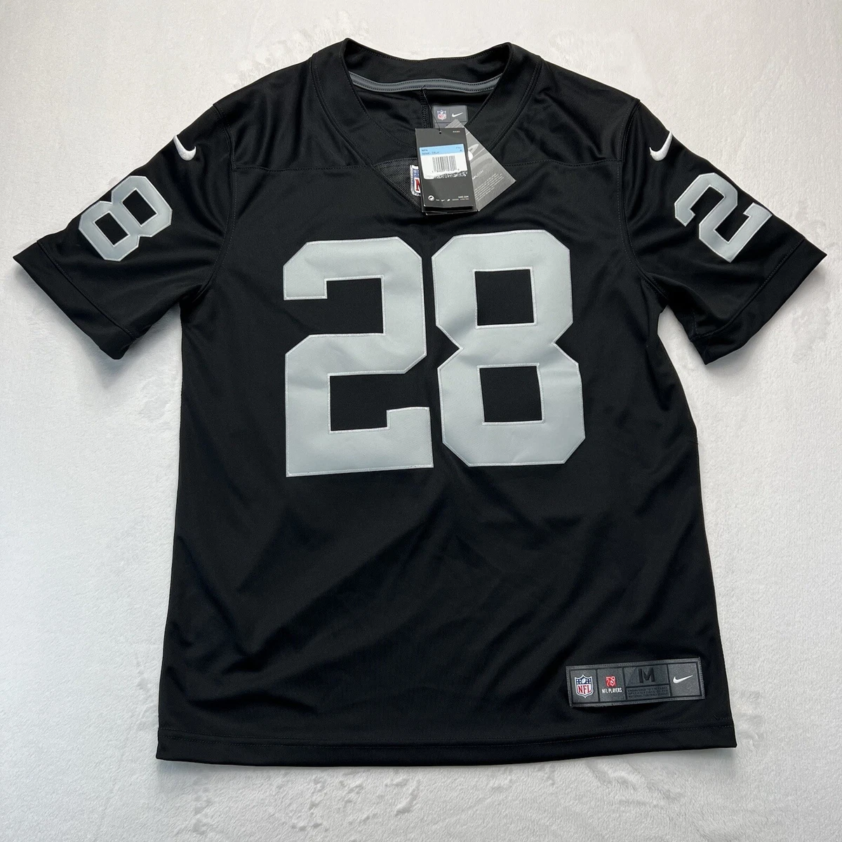 Nike NFL Las Vegas Raiders Josh Jacobs Black #28 Game Jersey Mens