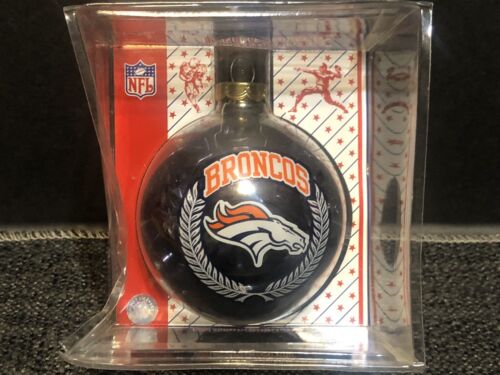 Denver Broncos NFL boule de verre ornement de Noël NFL Pkg fan souvenir football - Photo 1/8