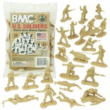 BMC 67014 "1/32 Army Women (Tan)" 36pc 54mm Plastic Toy Soldiers