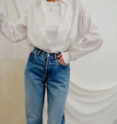 Vintage 6501 Levis 501 Damenjeans (Etikett W32) W30 L30 Größe 12 Hohe Taille Leibhöhe