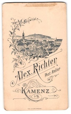 Fotografie Alex. Richter, Kamenz i. S., Ansicht Kamenz i. S., Blick über die Dä 