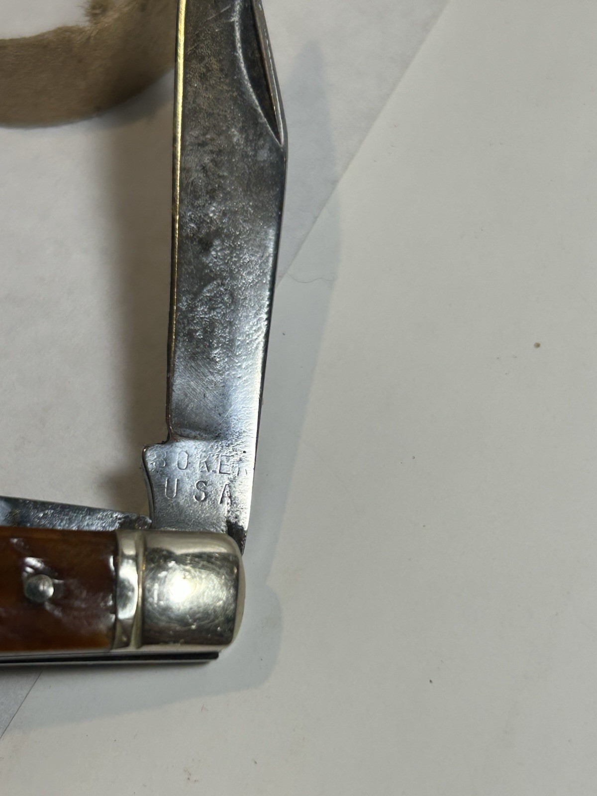 Boker USA Tree Brand 9908 Peanut Knife, Jigged Brown Bone Handles !