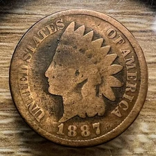 1887 Indian Head Cent - Actual Coin Shown - Free Shipping & Tracking INV#85