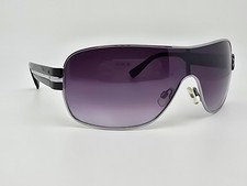 Vince Camuto VM612 Silver Gloss Black Frame Grey Gradient Lens Shield Sunglasses