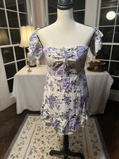 Purple Floral Easter Dress Off Shoulder Spring Lavender Roses Forever 21 Adult S