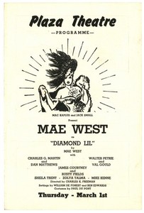 Mae West Diamond Lil program Plaza Theatre 1951