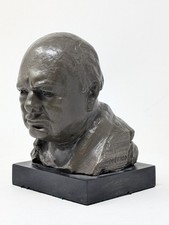 Scultura Winston Churchil WW2 resina bronzo pesante firmata Nemon Gran Bretagna