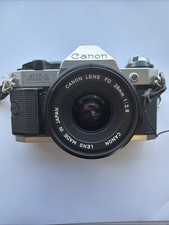 Canon AE-1 35mm Camera FD 50mm f/1.8 Lens FD 28mm 1:2.8 Plus 188A Flash More