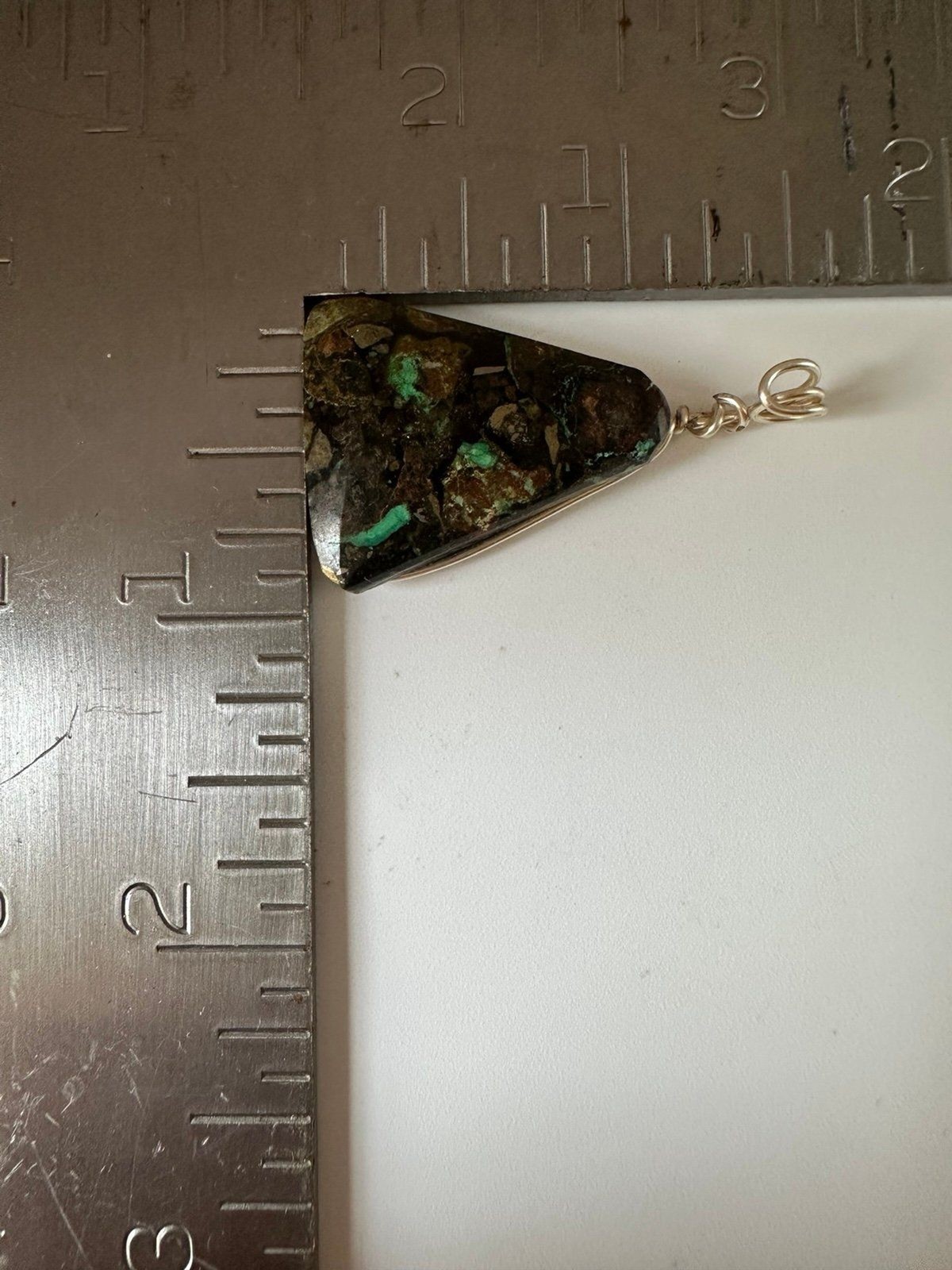 Handmade triangle shape gemstone pendant - image 5