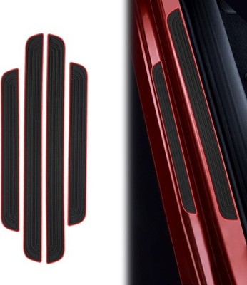 4pcs For Jeep Black Rubber Car Door Entry Scuff Sill Cover Panel Step Protector