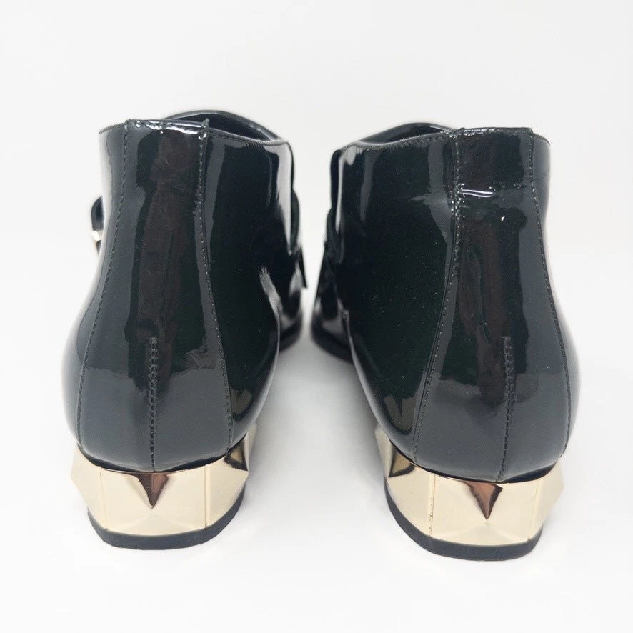 Valentino Garavini Patent Leather Fringe Green Loafer Boots Rock Stud 37 EU 7 US - Image 3 of 4