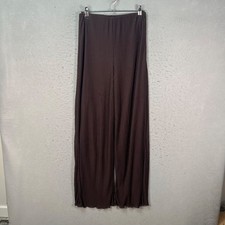 Zara Womens Size Small Brown Pleated Wide-Leg Pants Elastic Waistband
