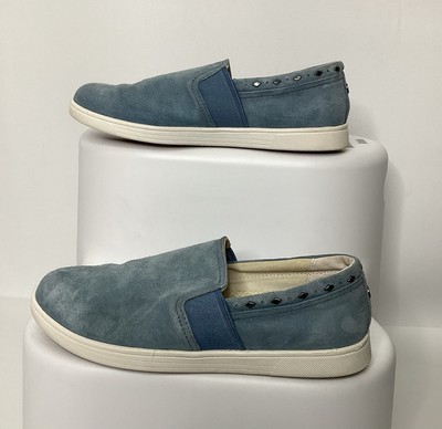 Spenco Women s Size 6.5B Blue Santa Barbara Rivet, Suede Orthotic Slip On Shoes