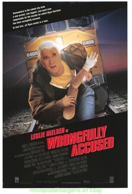 WRONGFULLY ACCUSED MOVIE POSTER Original 27x40 single sided LESLIE NIELSEN