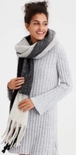 American Eagle Chenille Ribbed Bell Sleeve Mini Sweater Dress in Gray - Sz XS