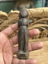Vintage Hand-Carved Wooden Tribal Figurine – Rustic Primitive Art