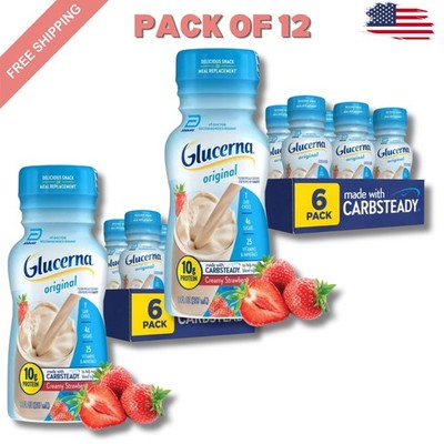 Glucerna Original Diabetic Protein Shake, Classic Butter Pecan, 8 fl 12 Bottles