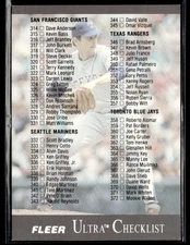 1991 Ultra #400 Checklist: 314-400 Baseball Card 1303D