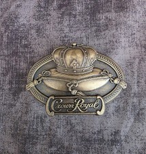 CROWN ROYAL LIQUOR BOOZE ADVERTISEMENT MENS BELT BUCKLE