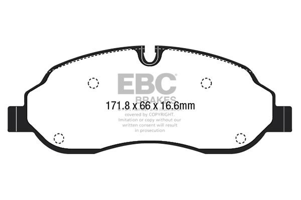Brake Pad Set For Disc Front 171.8mm Length Fits Ford Transit EBC Brakes DPX2221