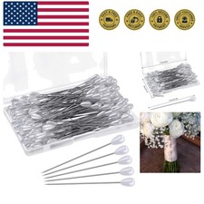 220p Corsage Pins, Boutonniere Pins, Boutineer Pin, White Pearl Pins, Wedding...