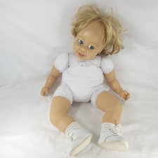 Vintage Baby Doll Blonde Hair Blue Eyes Fabric Torso