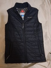 Columbia Omni Heat Puffer Vest Girls Size Large Black Quilted EUC Pockets